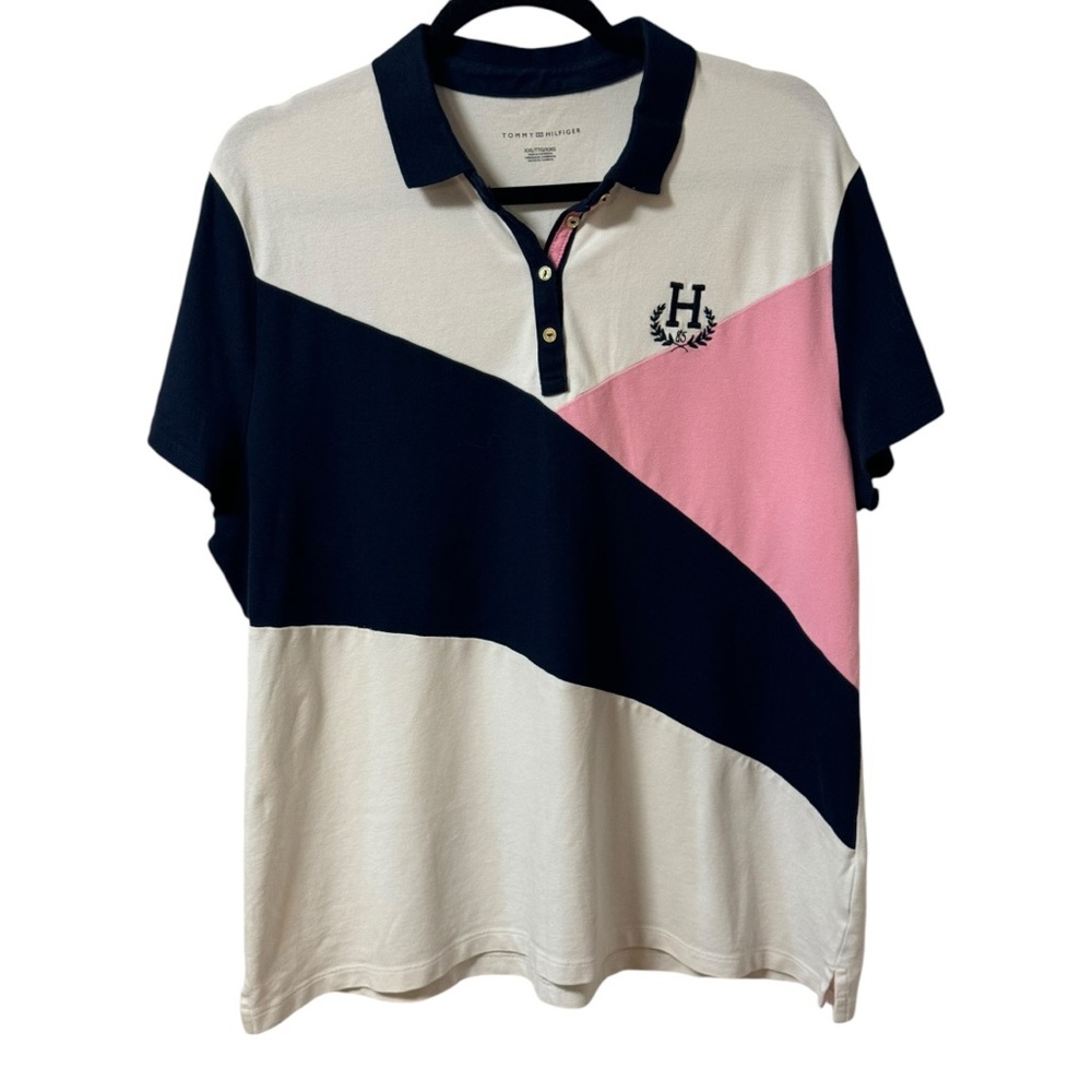 Tommy Hilfiger Polo Tee Womens XXL 2X Short Sleeve Collegiate Preppy Classic